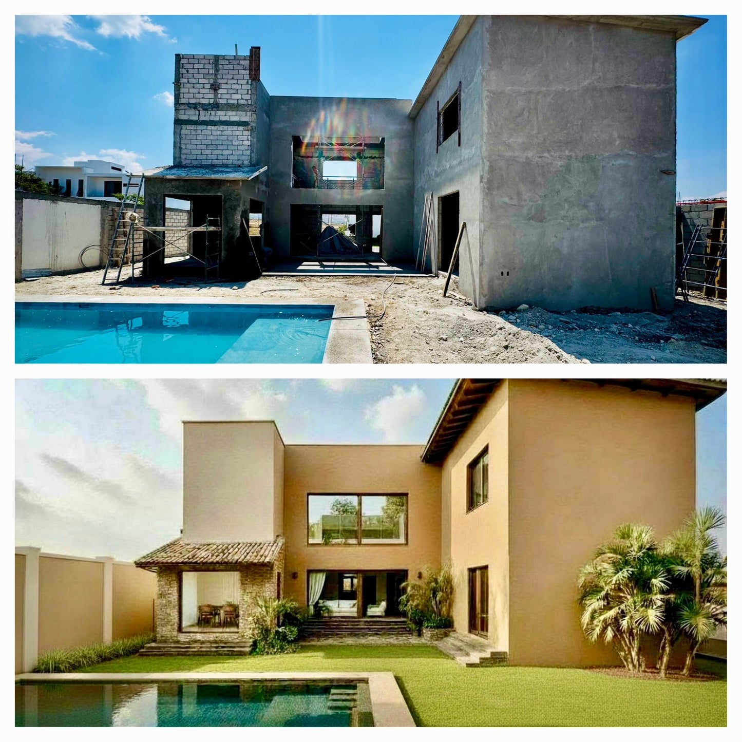 Obra en proceso casa La Loma Morelos — foto real